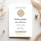 Irish Celtic Knot Gold Wedding Kaart
