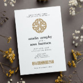 Irish Celtic Knot Gold Wedding Kaart