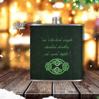 Irish Celtic Knot Green Heupfles