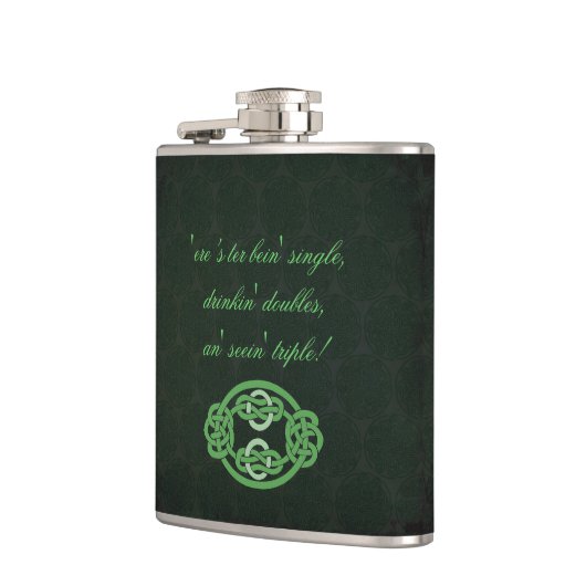 Irish Celtic Knot Green Heupfles (Links)