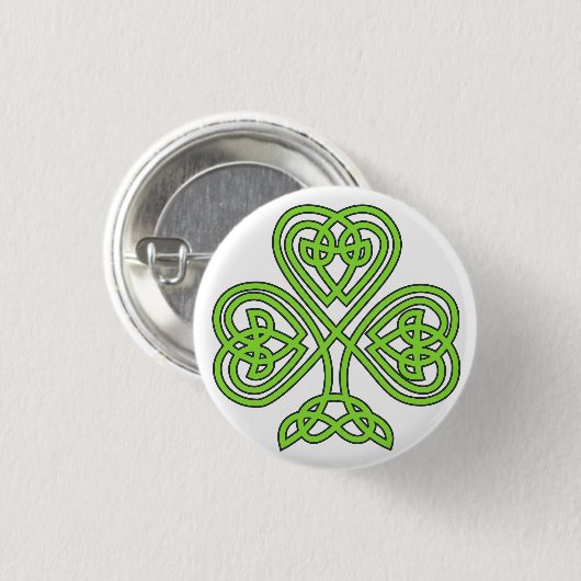 Irish Celtic Knot Heart Ronde Button 3,2 Cm (Voorkant /achterkant)