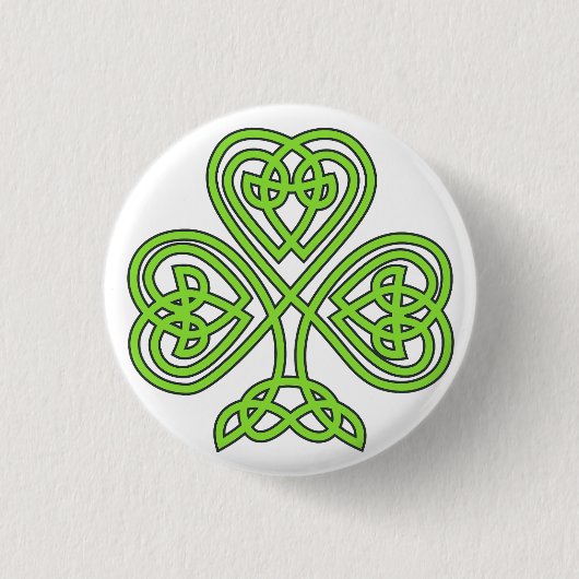 Irish Celtic Knot Heart Ronde Button 3,2 Cm (Voorkant)