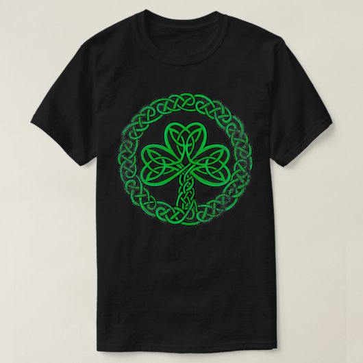 Irish Celtic Knot Shamrock Distress T-shirt (Design voorkant)