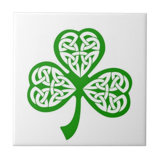 Irish Celtic Shamrock keramische Tegel Tegeltje (Voorkant)