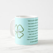 Irish Celtic Shamrock Knot St. Patrick's Prayer Koffiemok (Voorkant links)
