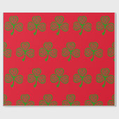 Irish Celtic Shamrock Trinity Knot Kerstmis Cadeaupapier (Vlak)