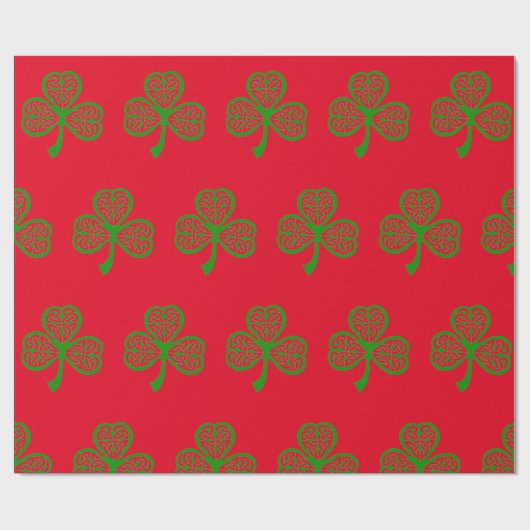 Irish Celtic Shamrock Trinity Knot Kerstmis Cadeaupapier (Vlak)