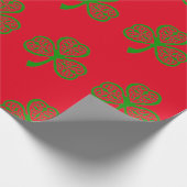 Irish Celtic Shamrock Trinity Knot Kerstmis Cadeaupapier (Hoek)