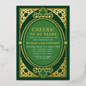 Irish Celtic St Patricks Birthday Party Folie Uitnodiging (Voorkant)