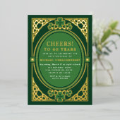 Irish Celtic St Patricks Birthday Party Folie Uitnodiging (Staand Voorkant)