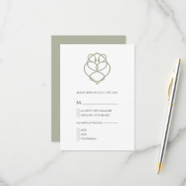 Irish Celtic Swan Love Knot Wedding RSVP Kaart