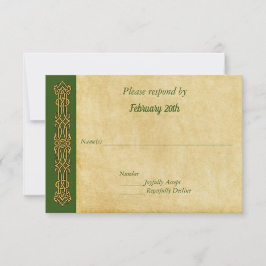 Irish Celtic Thmed Wedding RSVP (Voorkant)