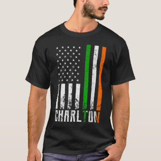 Irish CHARLTON Family American Flag Ireland Flag T-shirt