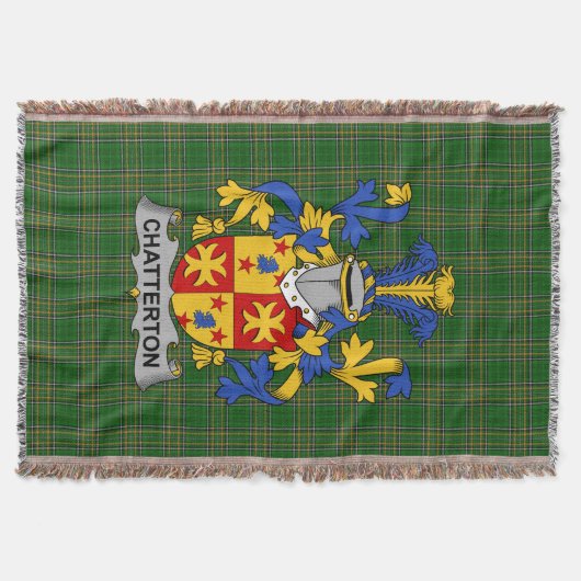 Irish Chatterton Wapen Familie Crest Irelan Deken (Voorkant)