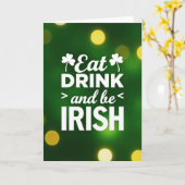 Irish Cheer Glitter Texture Card Kaart (Gele Bloem)