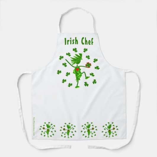 Irish Chef Apron personalize Words Schort (Voorkant)