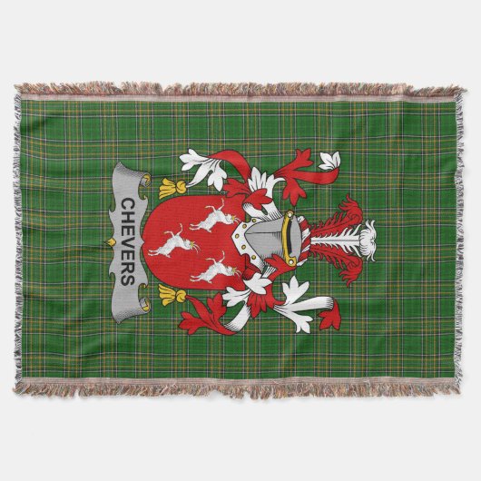 Irish Chevers Wapen van de familie Crest Ierland Deken (Voorkant)