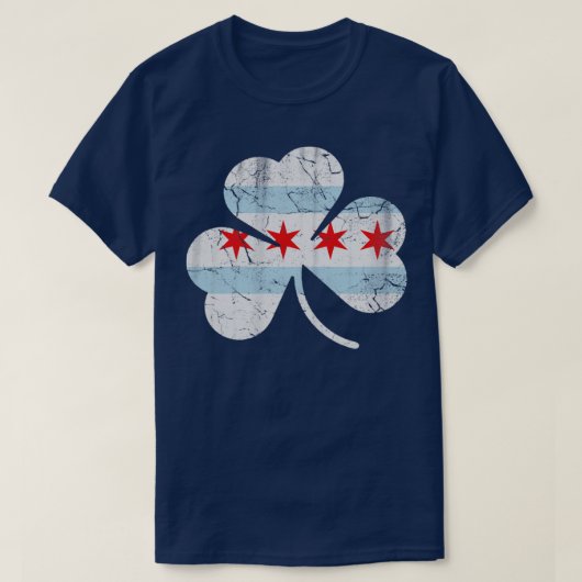 Irish Chicago Flag Shamrock St Patricks Day T-shirt (Design voorkant)