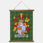 Irish Chichester Coat of Arms Family Crest Hangend Wandkleed (Voorkant)