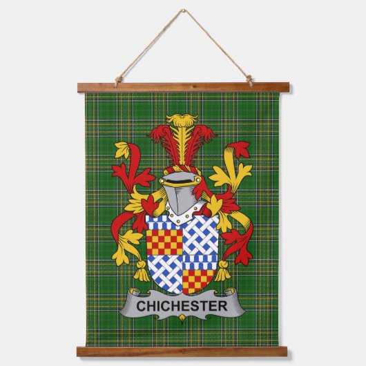 Irish Chichester Coat of Arms Family Crest Hangend Wandkleed (Voorkant)