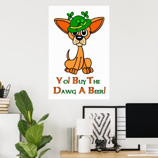 Irish Chihuahua Poster (Thuiskantoor)