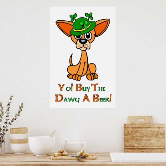 Irish Chihuahua Poster (Keuken)