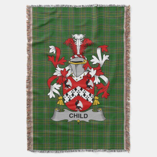 Irish Child Coat of Arms Family Crest Ireland Deken (Voorkant Verticaal)