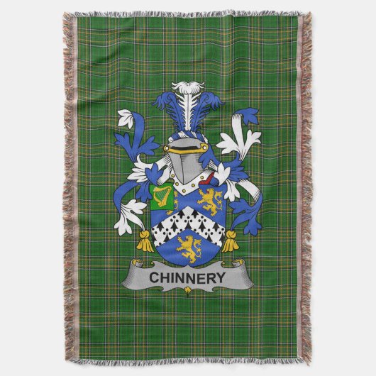Irish Chinnery Coat of Arms Family Crest Ireland Deken (Voorkant Verticaal)