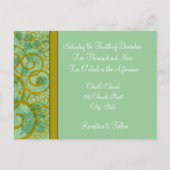 Irish Christelijk Wedding Invitation Blue Green Uitnodiging Briefkaart (Achterkant)