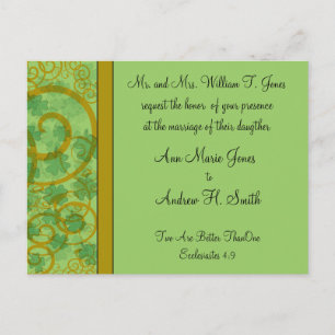 Irish Christelijk Wedding Invitation Blue Green Uitnodiging Briefkaart