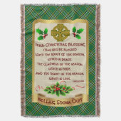 Irish Christmas Blessing w/Irish National Tartan Deken (Voorkant Verticaal)