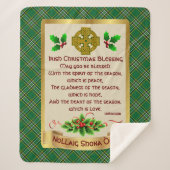 Irish Christmas Blessing w/Irish National Tartan Sherpa Deken (Voorkant)