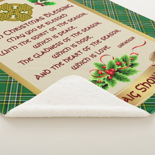Irish Christmas Blessing w/Irish National Tartan Sherpa Deken (3/4)