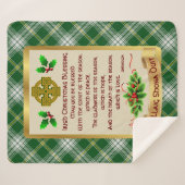 Irish Christmas Blessing w/St. Patrick Tartan Sherpa Deken (Voorkant (horizontaal))