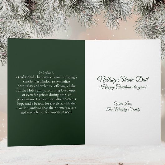 Irish Christmas Candle in Window Happy Christmas Kaart