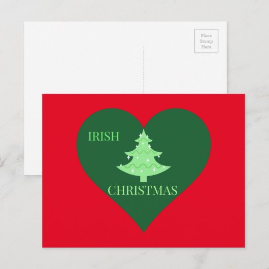 Irish Christmas Feestdagenkaart (Voorkant / Achterkant)