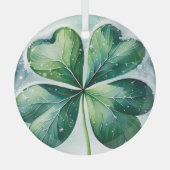 Irish Christmas Shamrock Glas Ornament (Voorkant)