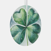 Irish Christmas Shamrock Glas Ornament (Voorkant Rechts)