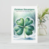Irish Christmas Shenanigans gepersonaliseerd Feestdagenkaart (Staand voorkant)