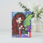 Irish Christmas Winter Snowflake Fairy Fantasy Gir Feestdagenkaart (Staand voorkant)