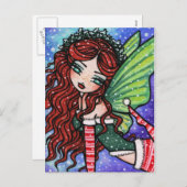 Irish Christmas Winter Snowflake Fairy Fantasy Gir Feestdagenkaart (Voorkant / Achterkant)