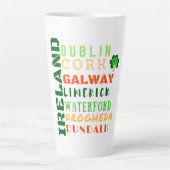 Irish Cities Subway Art Latte Mok (Voorkant)