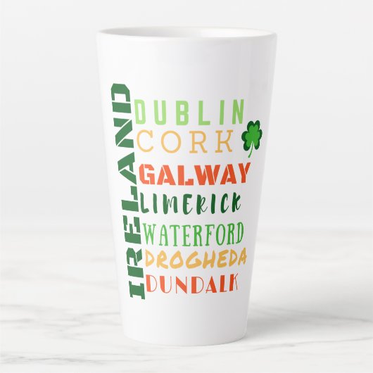 Irish Cities Subway Art Latte Mok (Voorkant)