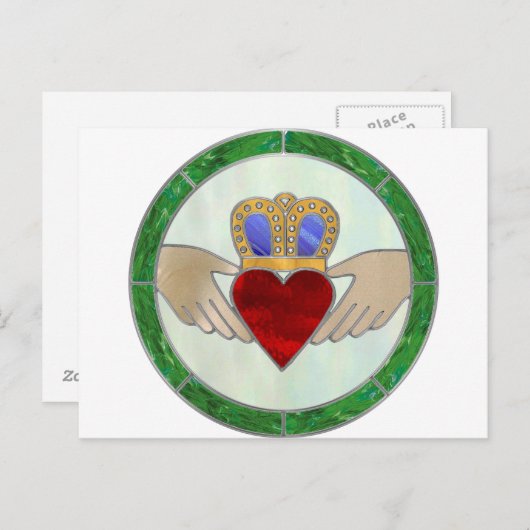 Irish Claddagh Briefkaart (Voorkant / Achterkant)