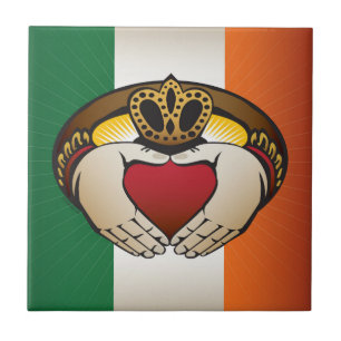 Irish Claddagh Flag Crest Tegeltje