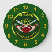 Irish Claddagh gepersonaliseerd Grote Klok (Voorkant)