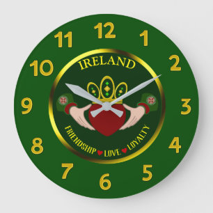 Irish Claddagh gepersonaliseerd Grote Klok