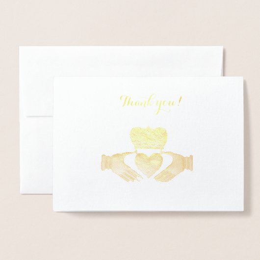 Irish Claddagh Hartelijk dank Folie Kaarten (Voorkant met envelop)