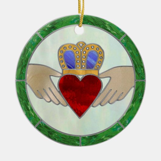 Irish Claddagh Keramisch Ornament (Voorkant)