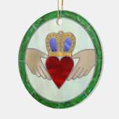 Irish Claddagh Keramisch Ornament (Links)